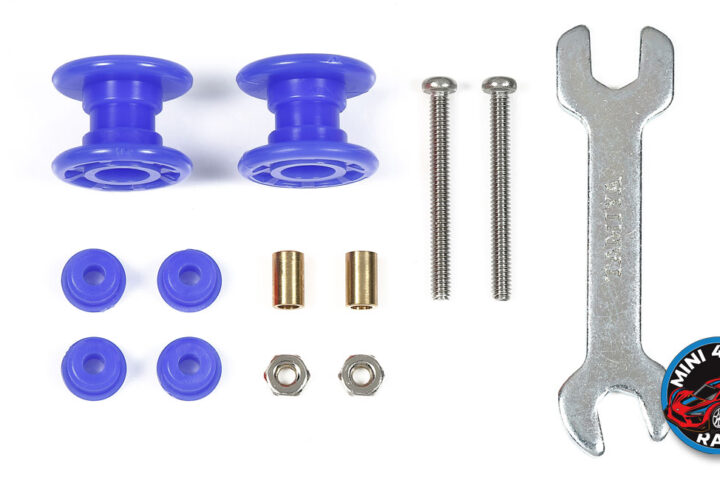 Tamiya Low Friction Plastic Double Rollers - Blue, 13mm / 13mm