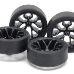 Tamiya Mini 4WD Super Hard Low Profile Tires / Carbon Wheels