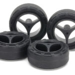 Tamiya Mini 4WD Super Hard Small Diameter Narrow Tires / Carbon Wheels