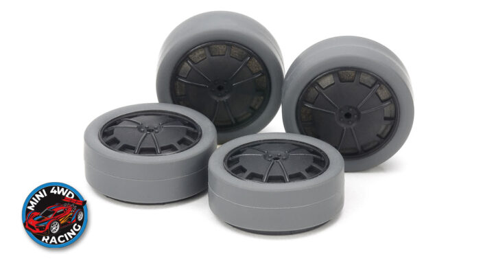 Tamiya Low Profile Gray Tires w/ Carbon Wheels