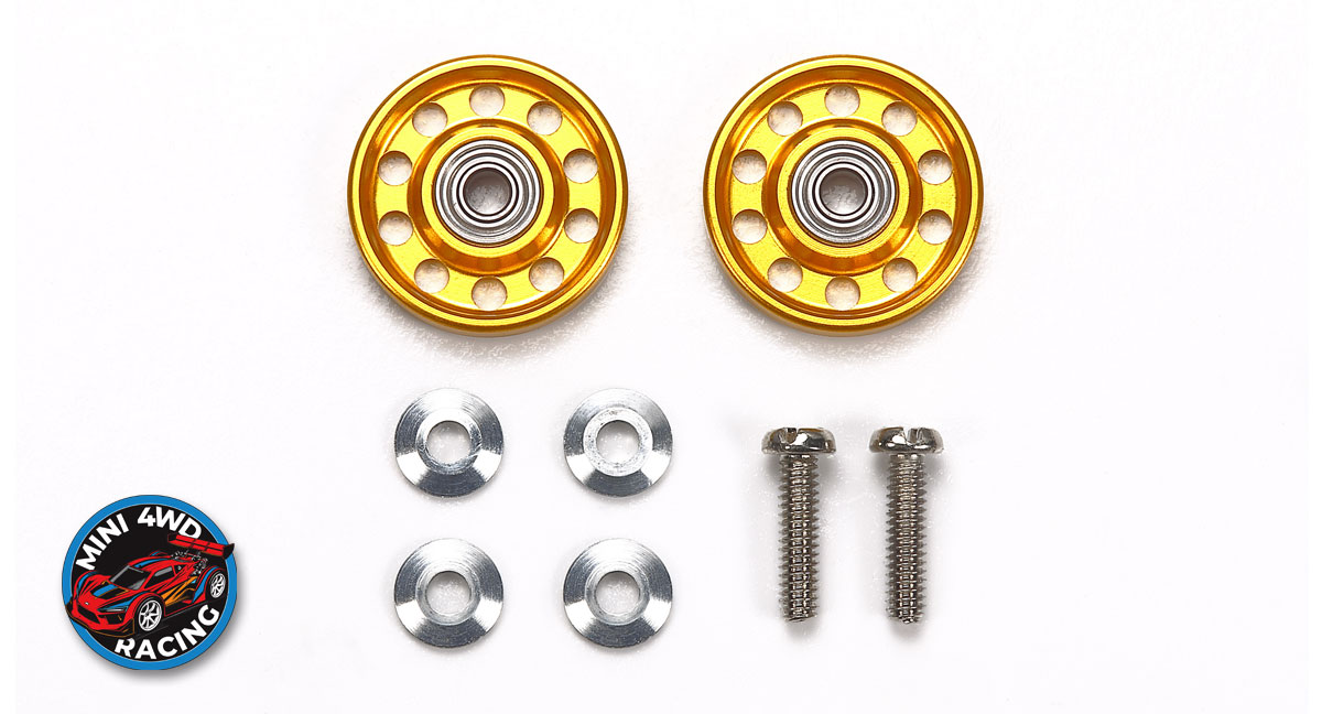 Tamiya Lightweight 13mm Aluminum Ball-Race Rollers - Gold